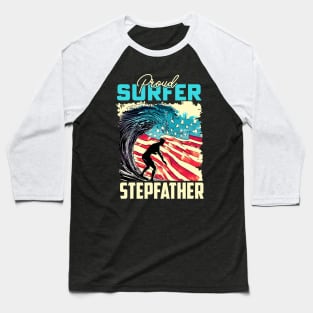 Proud Surfer Stepfather Baseball T-Shirt